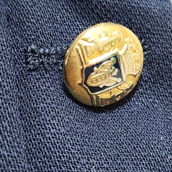 High waist sailor tailored short color navy blue with golden buttons size xs - Picture 4 of 5